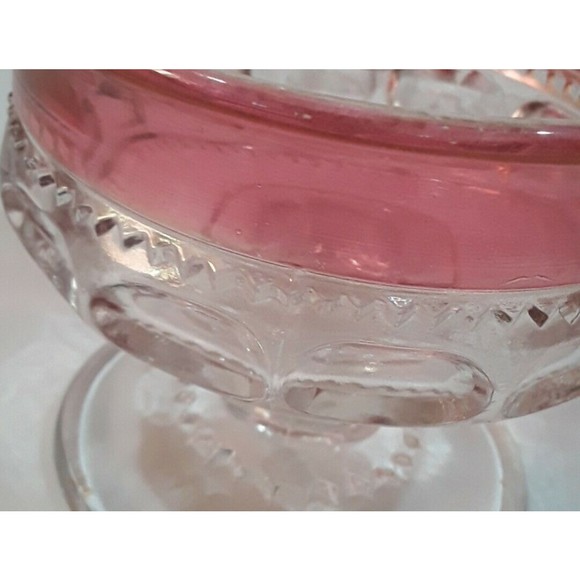 Tiffin Franciscan Glass KING's CROWN Clear Ruby flashed Champagne/Sherbet X 5 - Picture 2 of 6